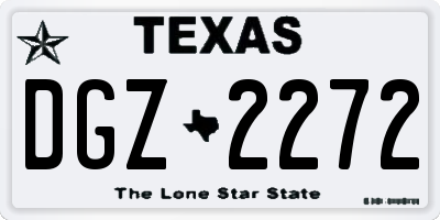 TX license plate DGZ2272