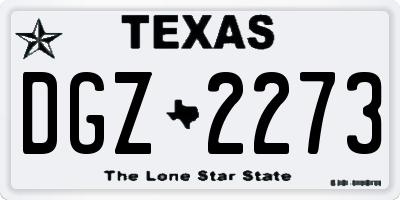 TX license plate DGZ2273