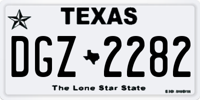 TX license plate DGZ2282