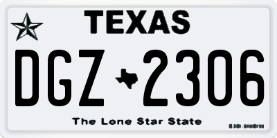 TX license plate DGZ2306