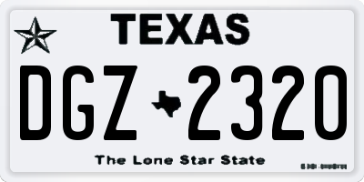 TX license plate DGZ2320