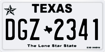 TX license plate DGZ2341
