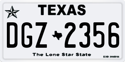 TX license plate DGZ2356