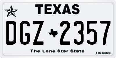 TX license plate DGZ2357