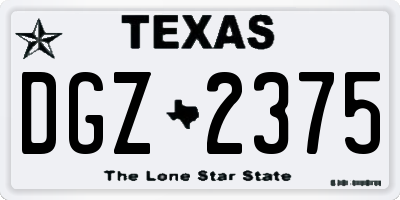 TX license plate DGZ2375