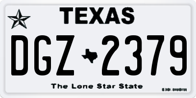 TX license plate DGZ2379