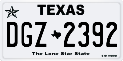TX license plate DGZ2392