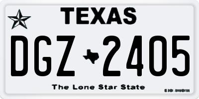 TX license plate DGZ2405