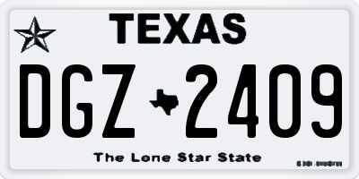 TX license plate DGZ2409