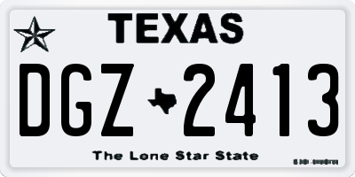 TX license plate DGZ2413