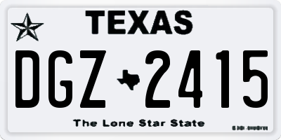 TX license plate DGZ2415
