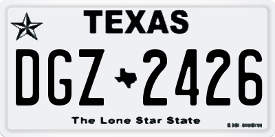 TX license plate DGZ2426