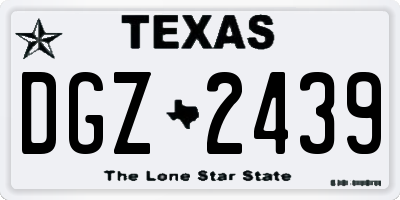 TX license plate DGZ2439