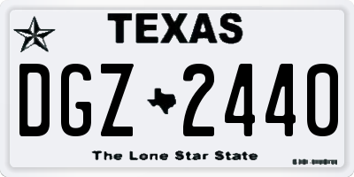 TX license plate DGZ2440