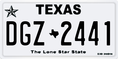 TX license plate DGZ2441