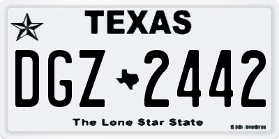 TX license plate DGZ2442