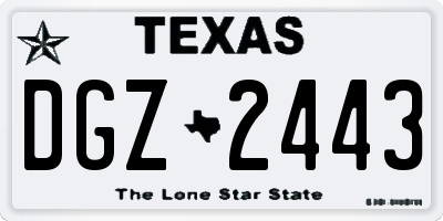 TX license plate DGZ2443