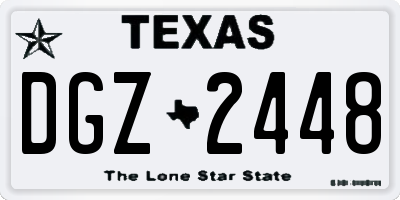 TX license plate DGZ2448