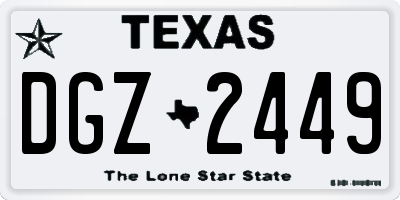 TX license plate DGZ2449