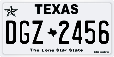 TX license plate DGZ2456
