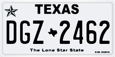 TX license plate DGZ2462