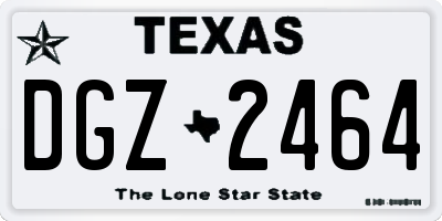 TX license plate DGZ2464