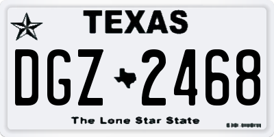 TX license plate DGZ2468