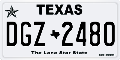 TX license plate DGZ2480