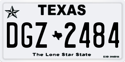 TX license plate DGZ2484