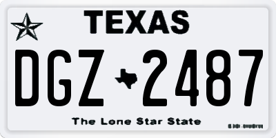 TX license plate DGZ2487