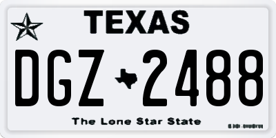 TX license plate DGZ2488