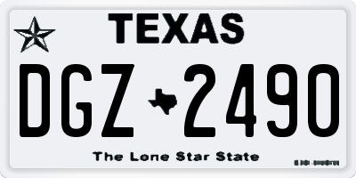 TX license plate DGZ2490