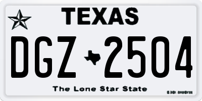 TX license plate DGZ2504