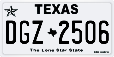 TX license plate DGZ2506