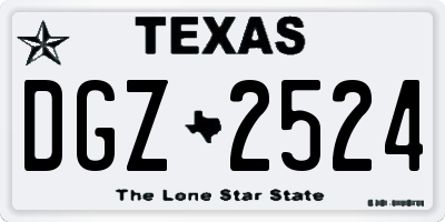 TX license plate DGZ2524
