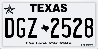 TX license plate DGZ2528