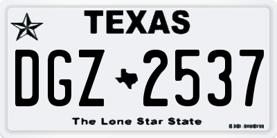 TX license plate DGZ2537