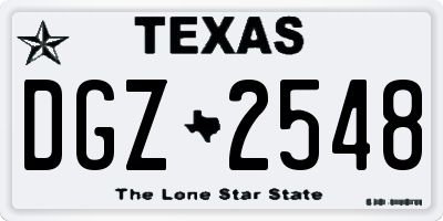 TX license plate DGZ2548
