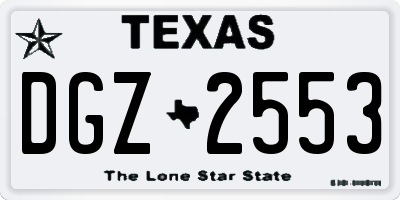 TX license plate DGZ2553