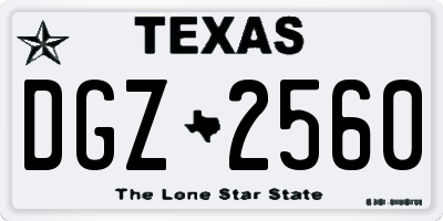 TX license plate DGZ2560