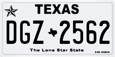 TX license plate DGZ2562
