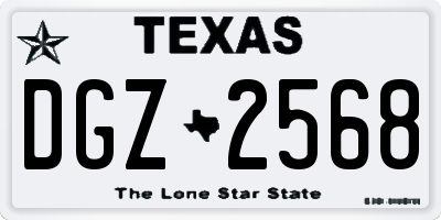 TX license plate DGZ2568