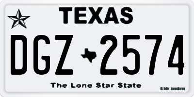 TX license plate DGZ2574