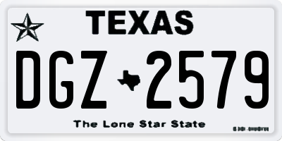 TX license plate DGZ2579