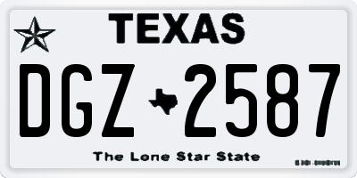TX license plate DGZ2587