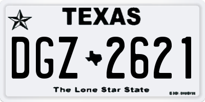 TX license plate DGZ2621