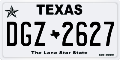 TX license plate DGZ2627