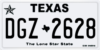 TX license plate DGZ2628