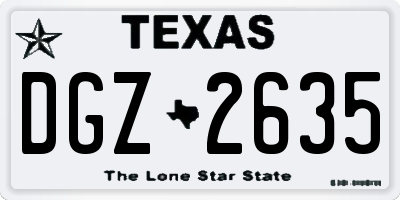 TX license plate DGZ2635