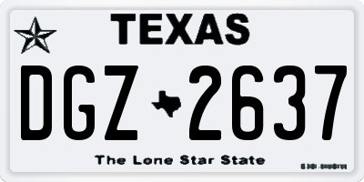 TX license plate DGZ2637